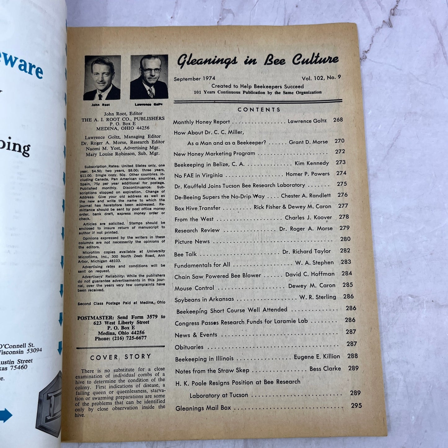 1974 Sep - Gleanings in Bee Culture Magazine - Bees Beekeeping Honey M33