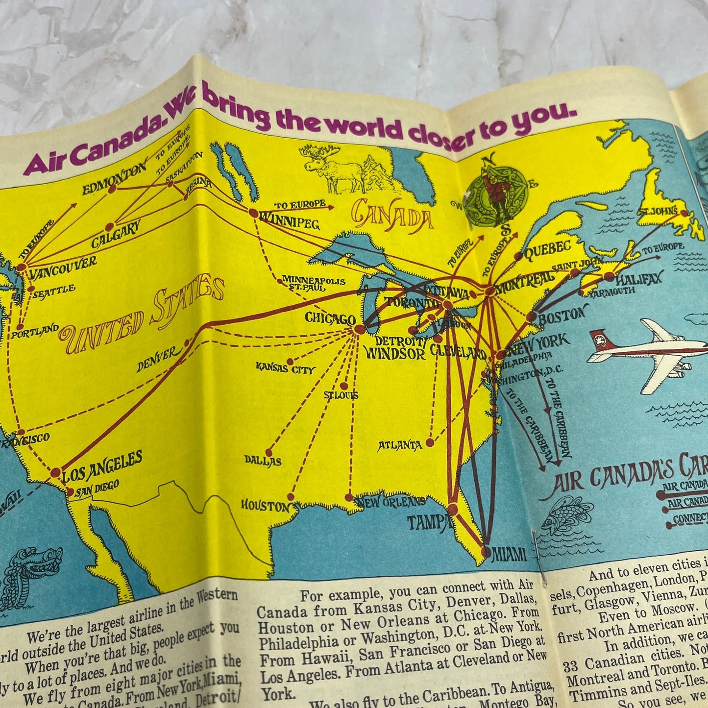 1972 Air Canada Airlines Travel Guide and Timetables TJ4-P2