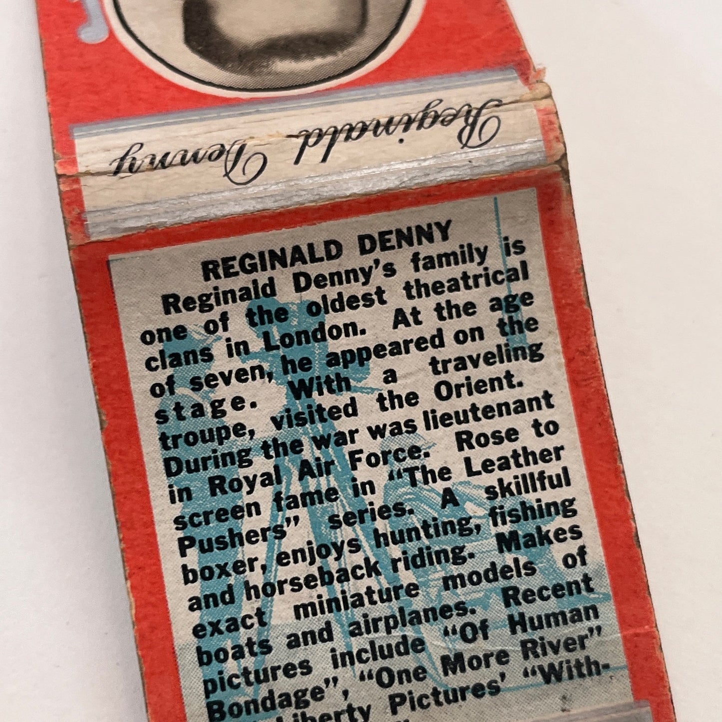 Reginald Denny Vintage Matchbook Cover MM3-1