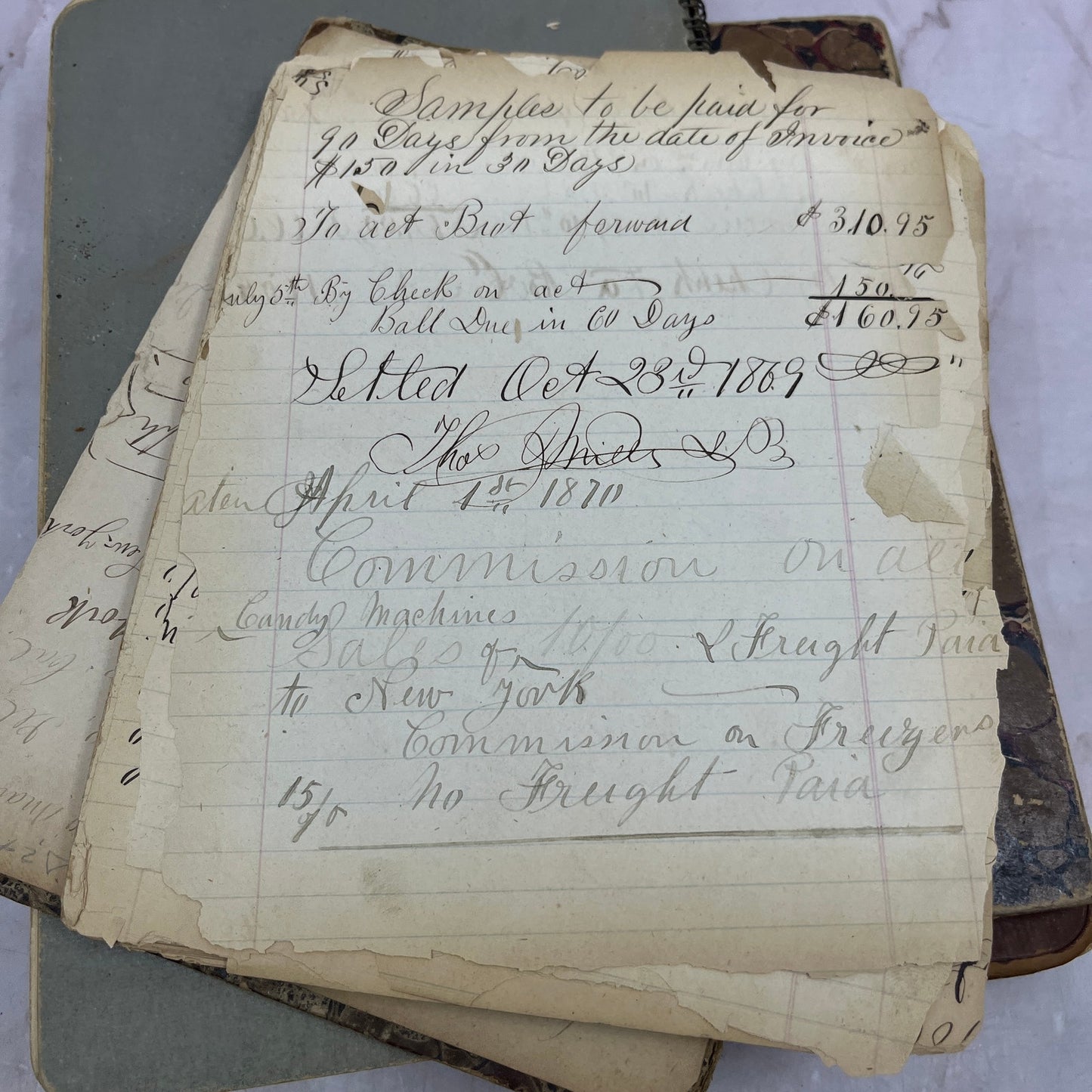 Lot of 1800s Log Books J.E. Witmer II, Ross Witmer TH9