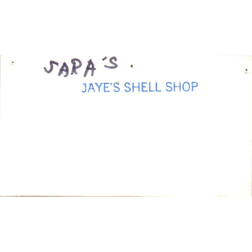 Shells & Crafts Jaye's Shell Shop Houston TX Vintage Business Card SD8-B6