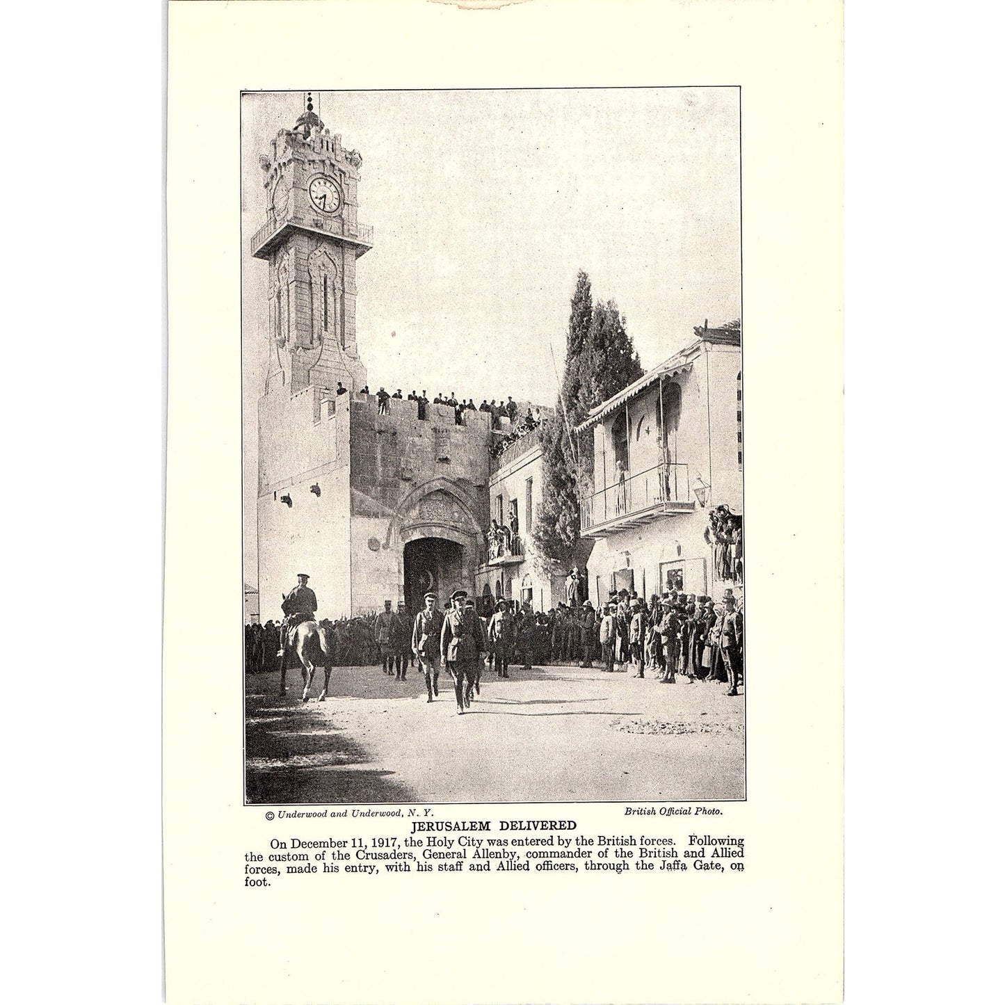 British Soldiers Riding Camels in Jerusalem Holy Land 1919 WWI Print AG1-1