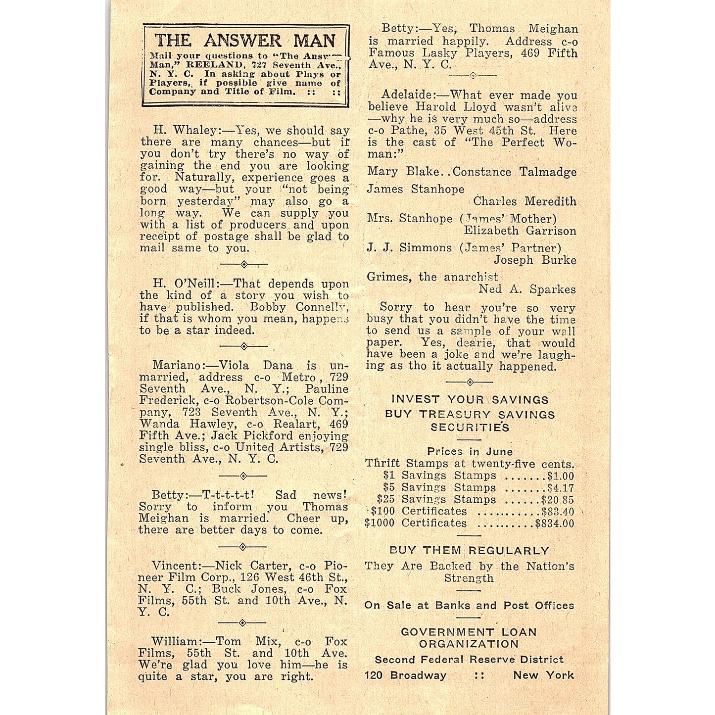 Doug Maclean in The Home Stretch National Theatre NJ 1920s Ad AF3-8