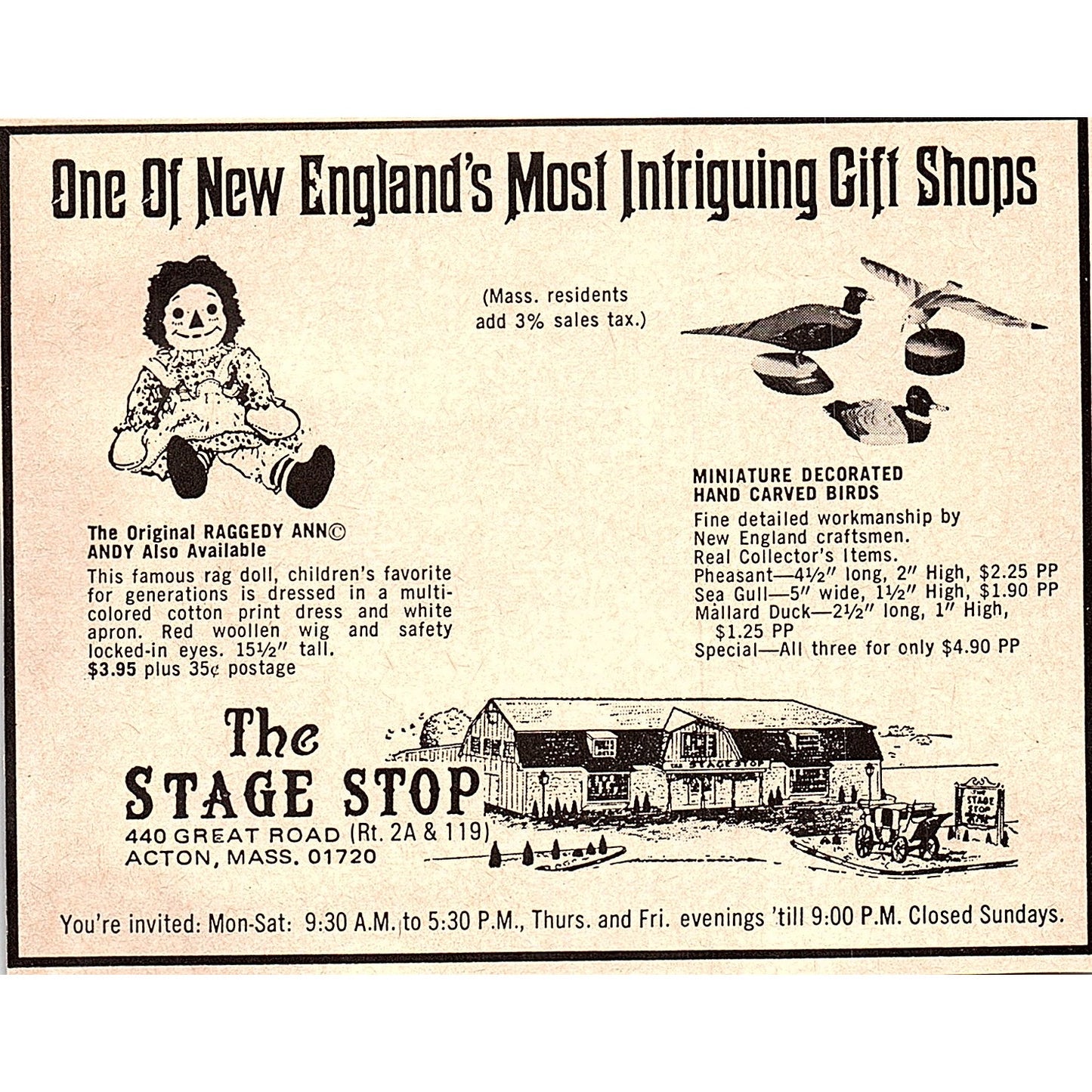 Hadley Village Barn Everett & Grace McDonald Hadley MA 1971 Magazine Ad AG4-3