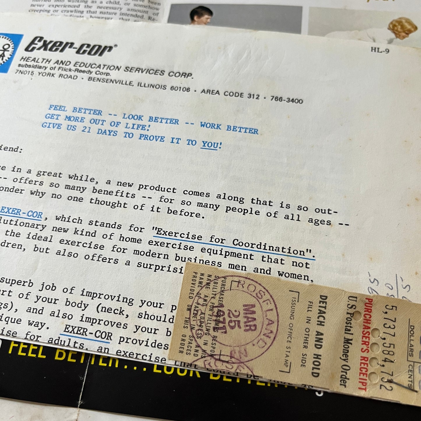 1971 Exer-Cor Exercise Machine Promotional Brochure Bensenville IL TH2-MI1