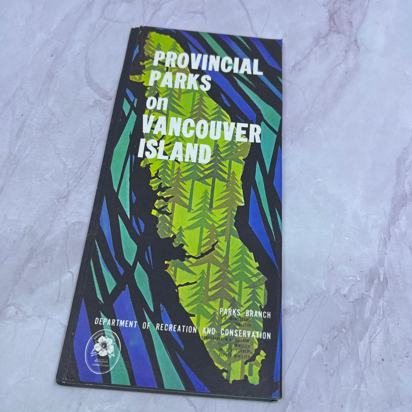c1970 Provincial Parks on Vancouver Island J.J André Travel Fold Out Map TH2-MP1