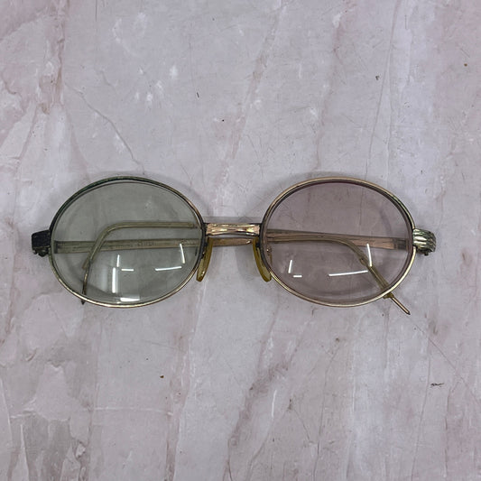 Retro Oval Metal Gold Tone Wire Rim Glasses Eyeglasses Frames TF4-G1-2