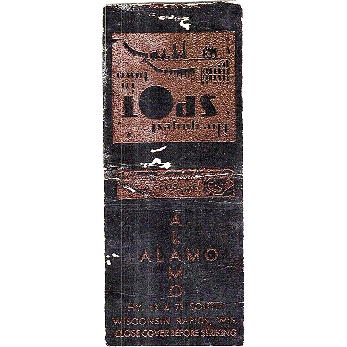 The Alamo - Wisconsin Rapids WI Vintage Matchbook Cover SF3-Y6