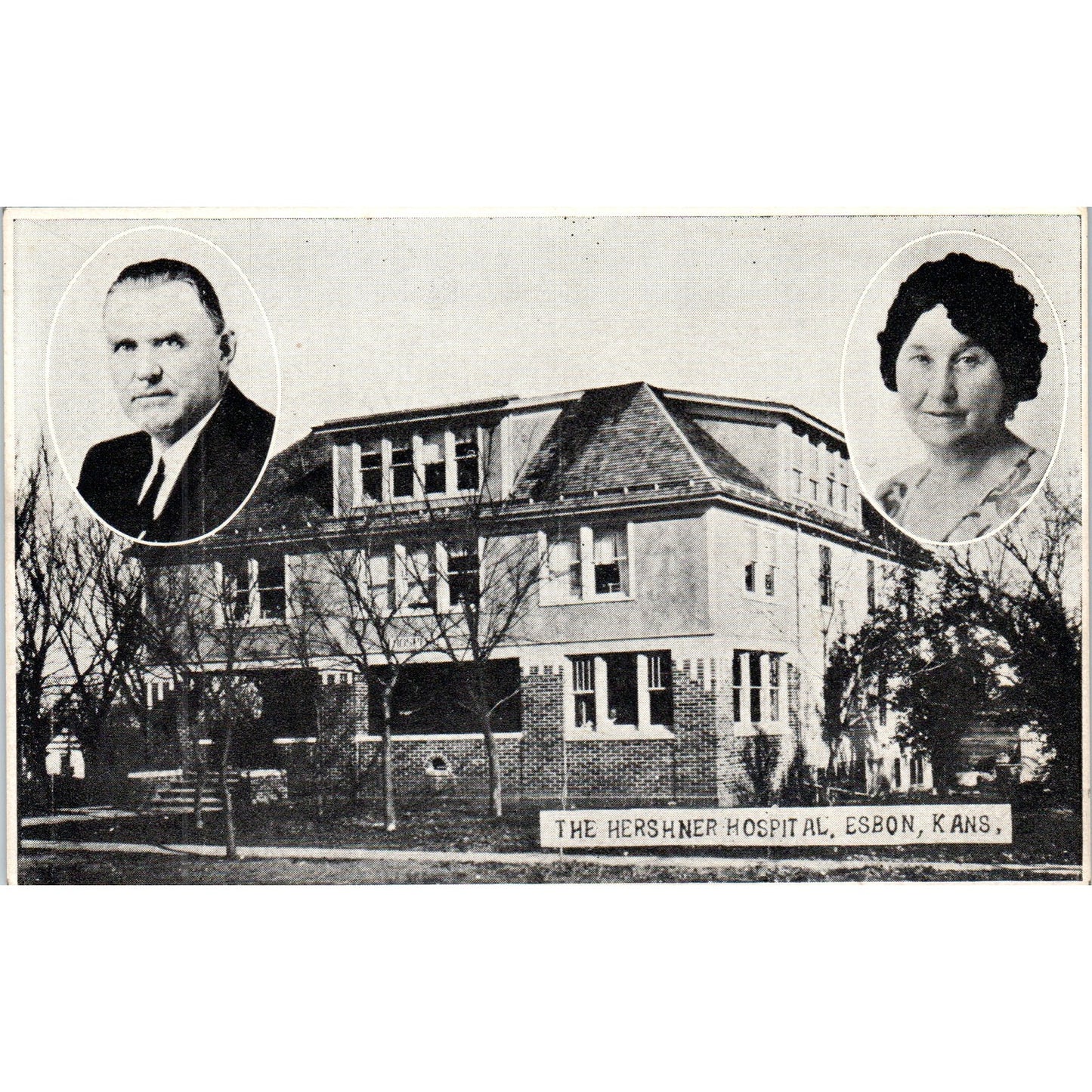 c1905 Hershner Hospital Esbon Kansas Photo Backless Postcard TH9-SX2