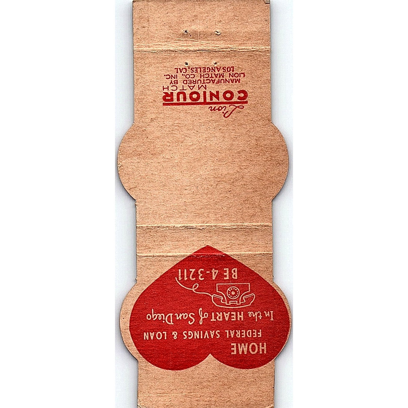 Home Federal Savings & Loan San Diego CA Vintage Matchbook MM4-10