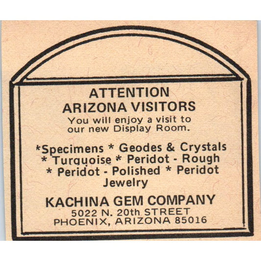 Kachina Gem Company Phoenix Arizona 1971 Magazine Ad AD8-R9