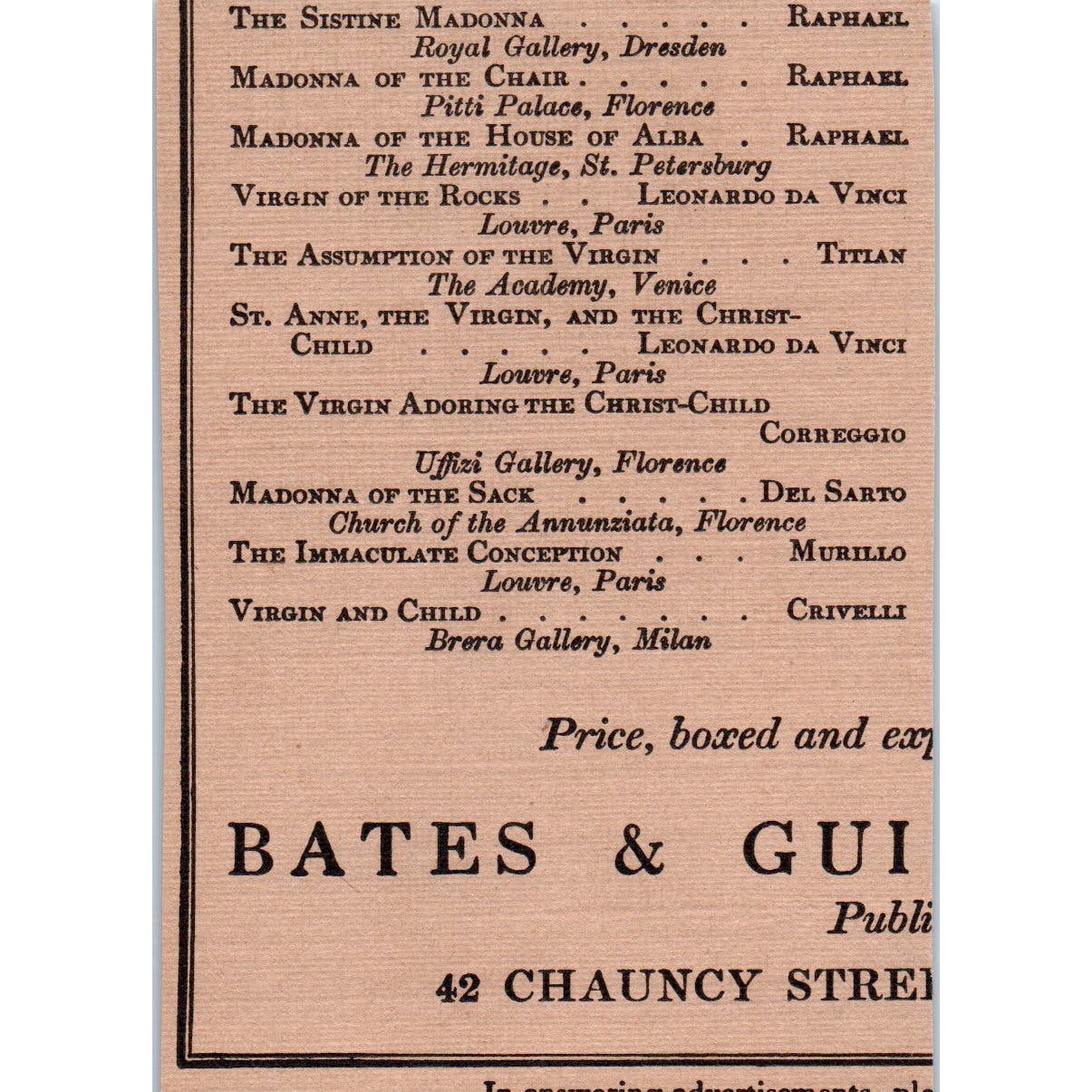 The Art Student League of New York 1907-08 Winter Term Victorian Ad AE9-MA6