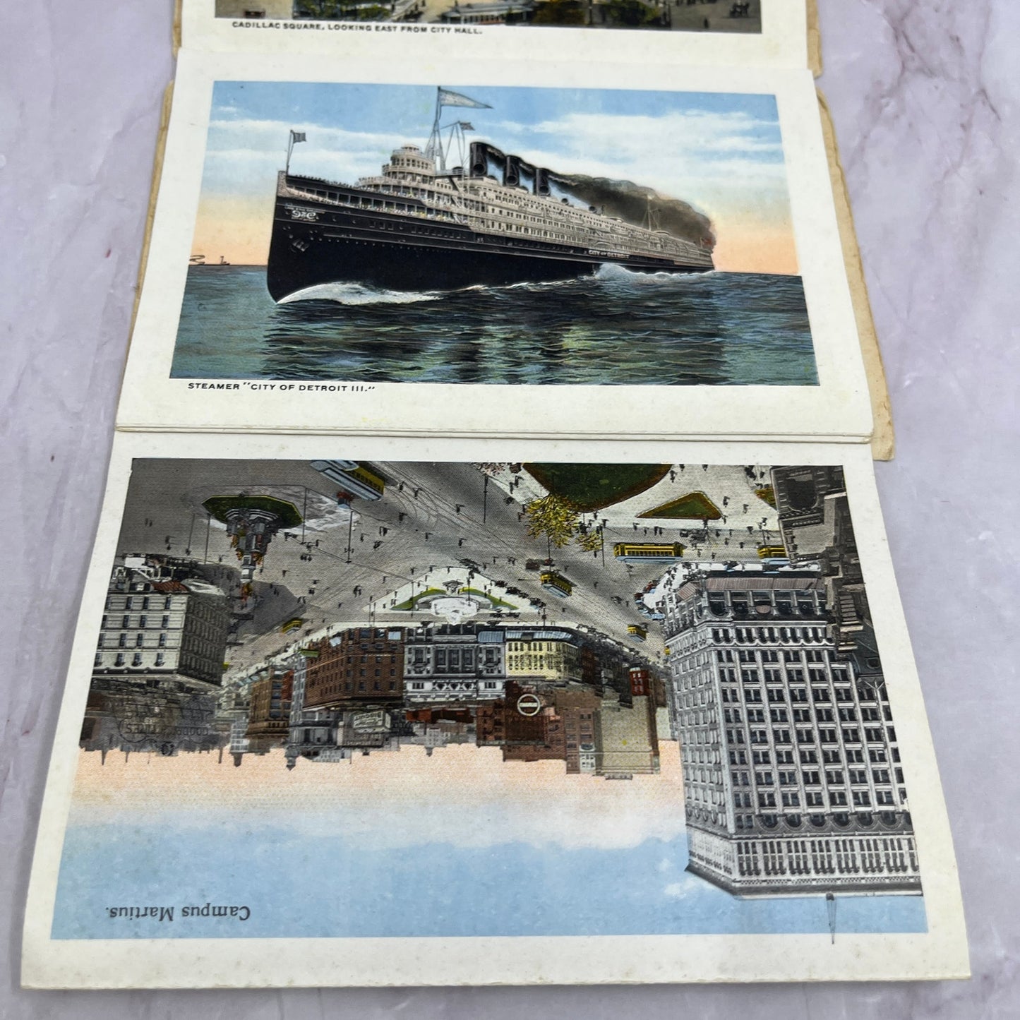 1916 Detroit Michigan Souvenir Folder Palmer Fountain City Hall TH2-MI1