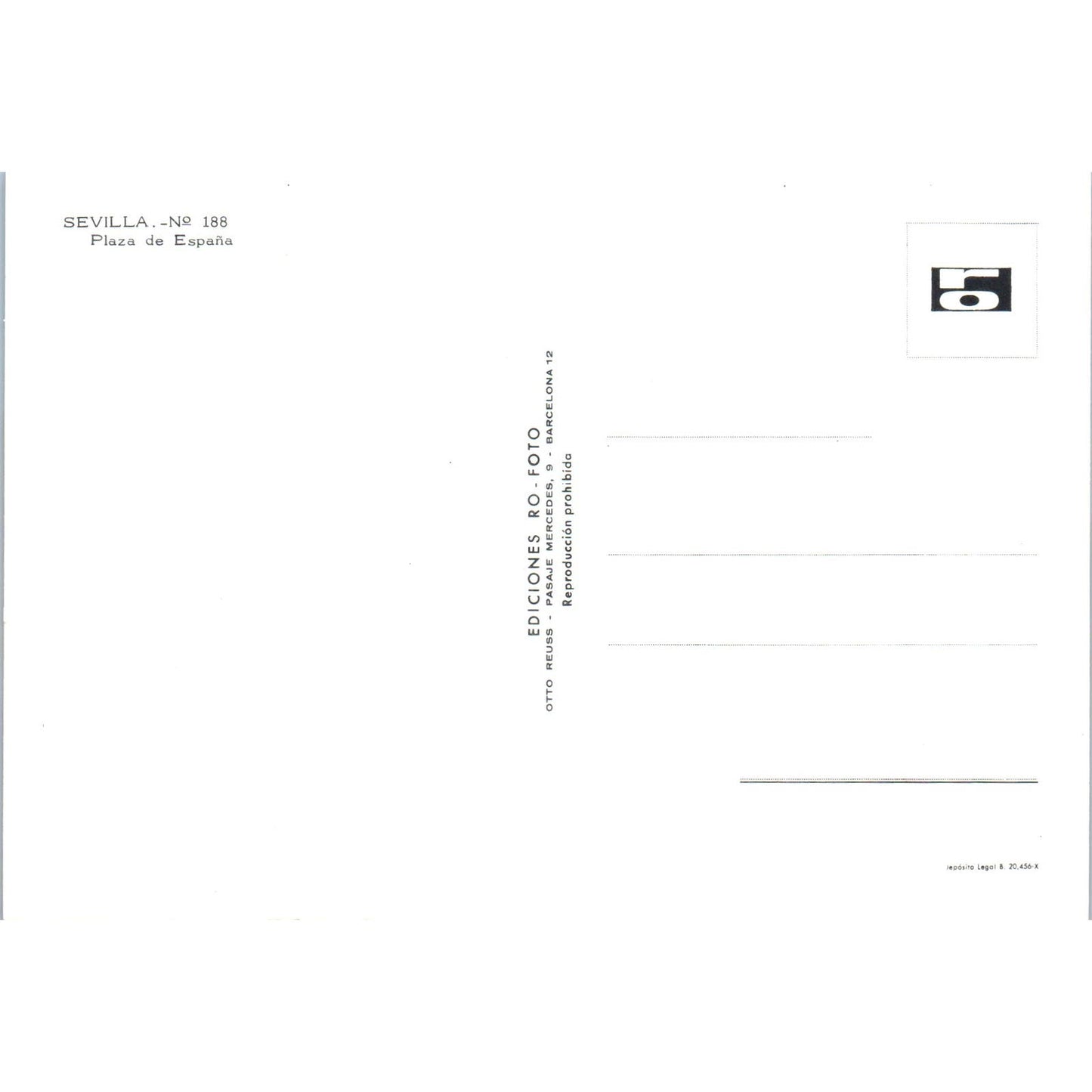 Sevilla Plaza De Espãna Vintage Postcard PD1