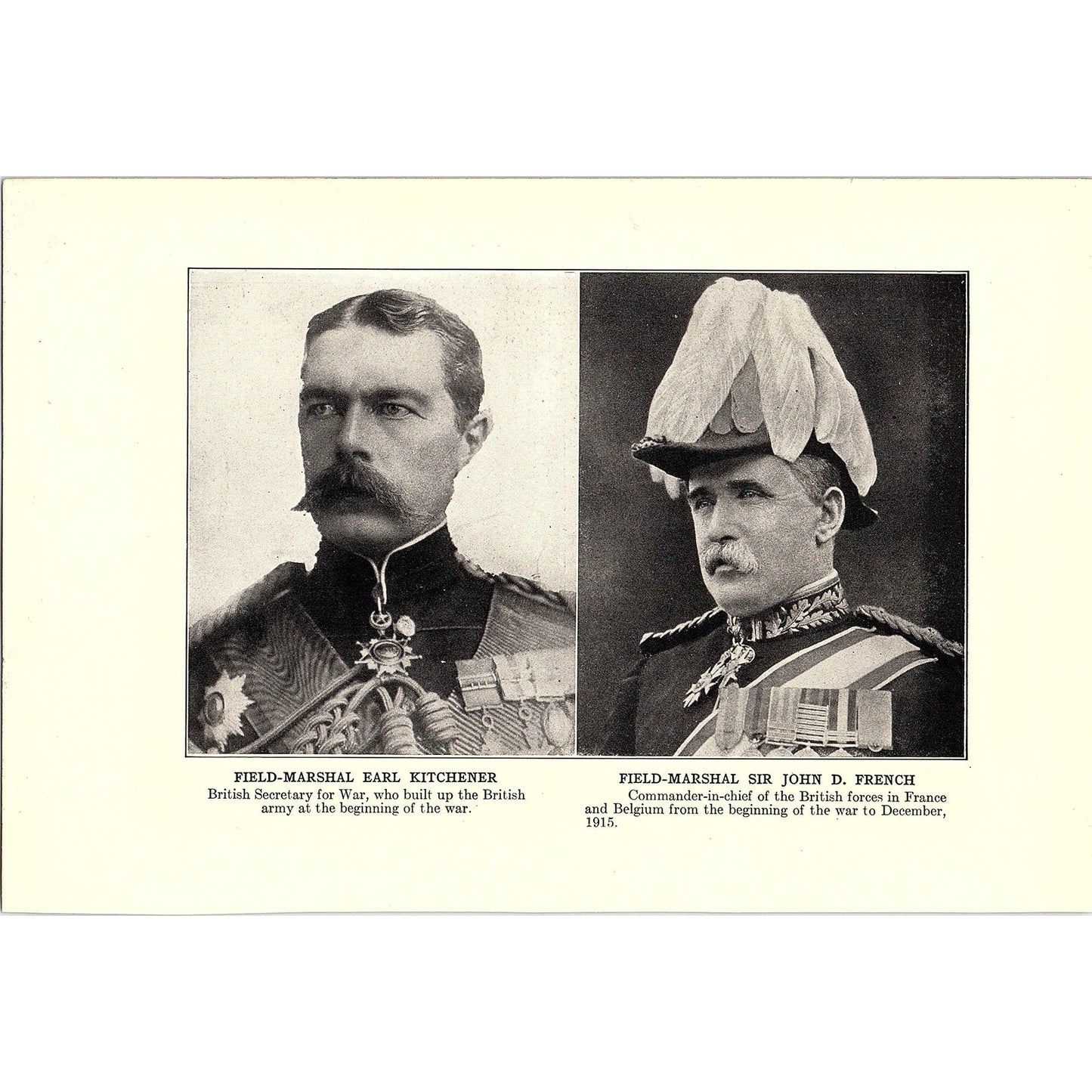 William S Sims, David Beatty, Earl Kitchener, John D French 1919 WWI Print AG1-2