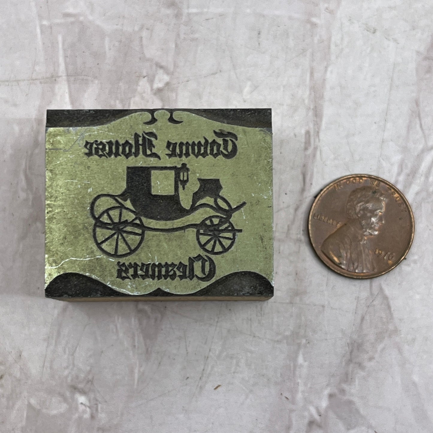 Retro Town House Cleaners Vintage Letterpress Printers Block Plate SF5