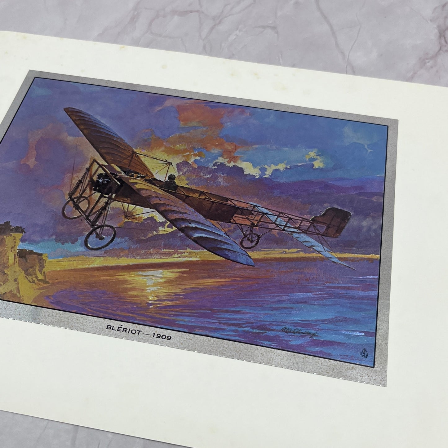 Blériot 1909 Airplane Vintage Chromatic Foil Etch 8x10" V19