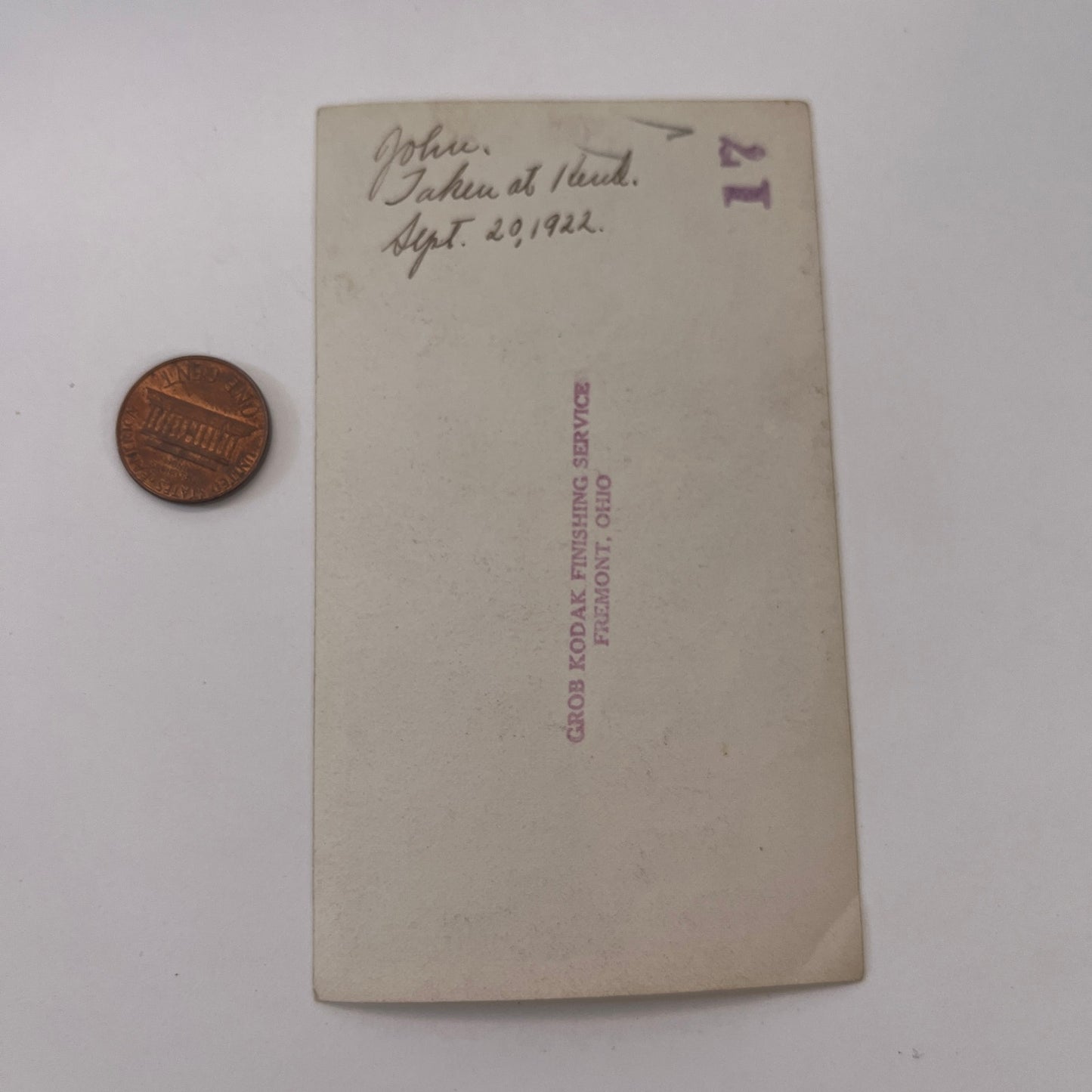 1922 Little Boy With Collie Dog Photograph Fremont OH TK3-G