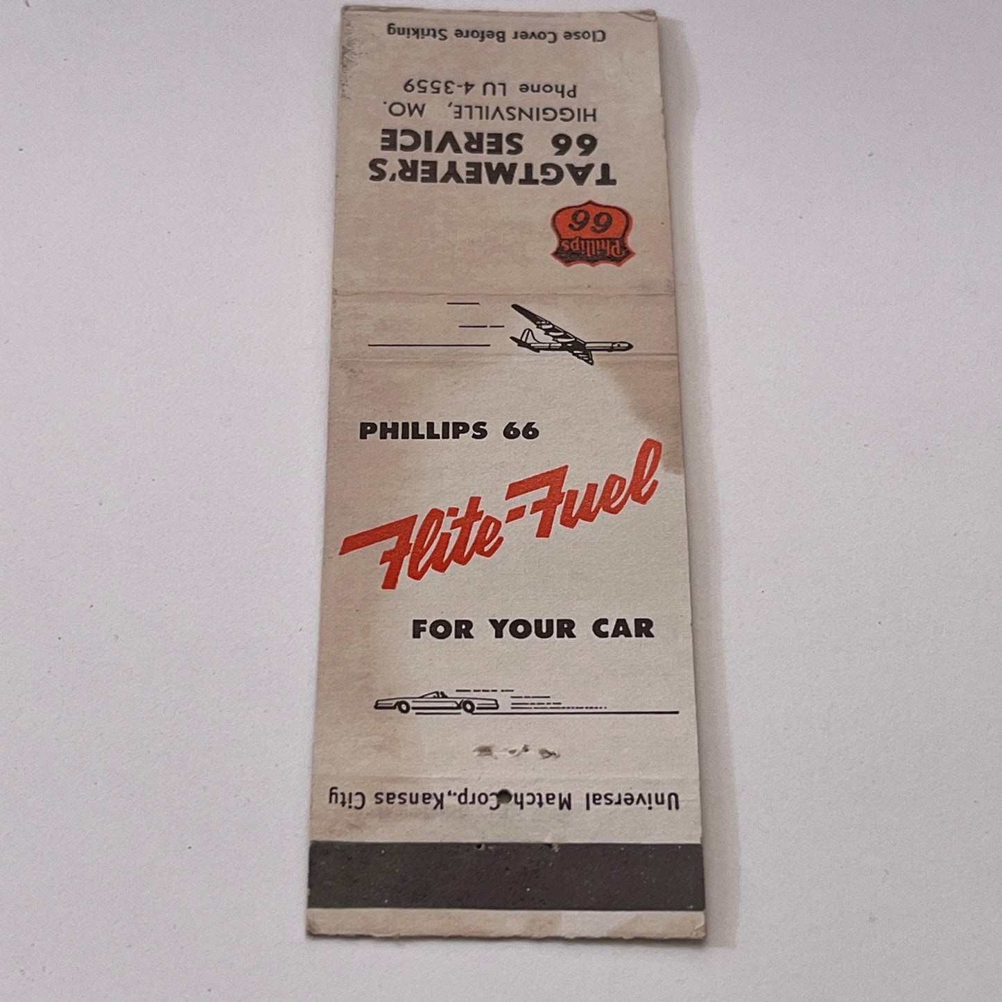 Tagtmeyer's 66 Service Higginsville MO Flite-Fuel Matchbook Cover TB6-MB1-15