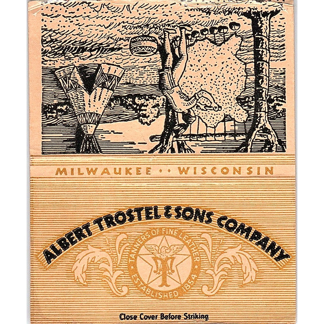 Albert Trostel & Sons Co Milwaukee WI Vintage Large Matchbook Cover TH2-Y2