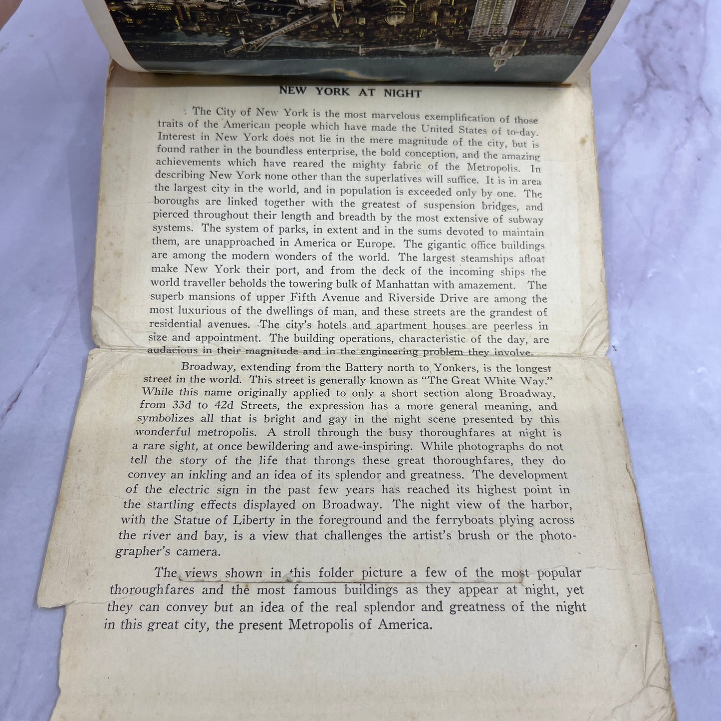 c1915 New York City Souvenir Folder Day and Night Views TH2-MI1