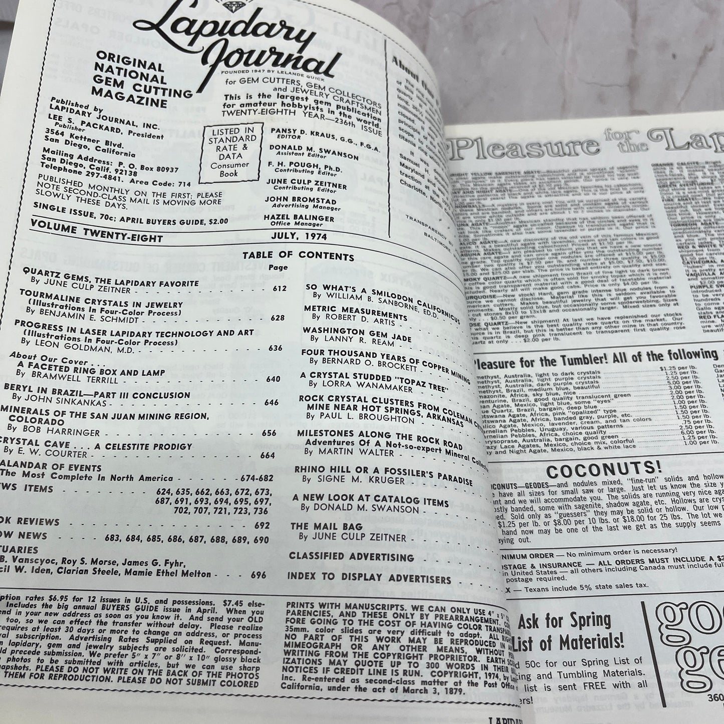 Faceted Ring Case of Brazilian Quartz - Lapidary Journal Magazine - Jul 1974 M25