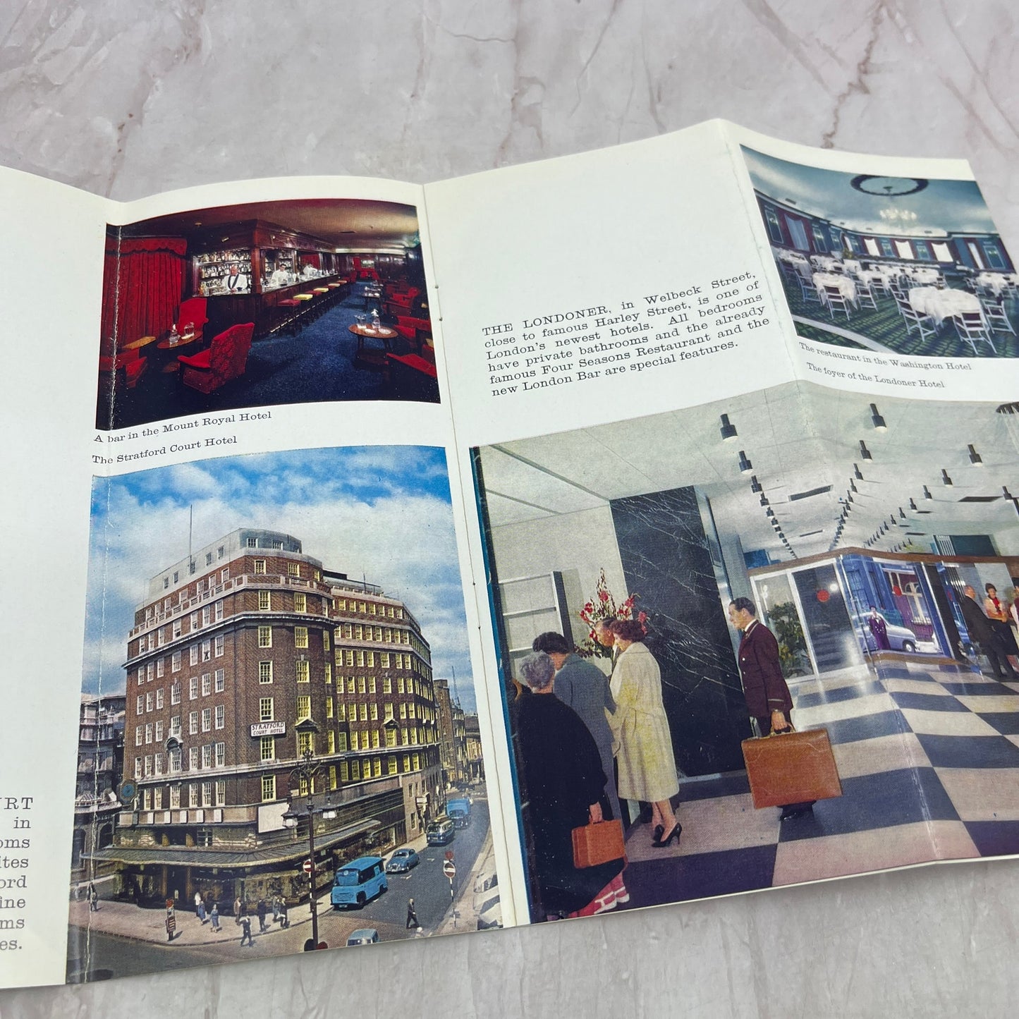 1960s The Washington Group of Hotels London Hyde Park Travel Brochure ML1-7