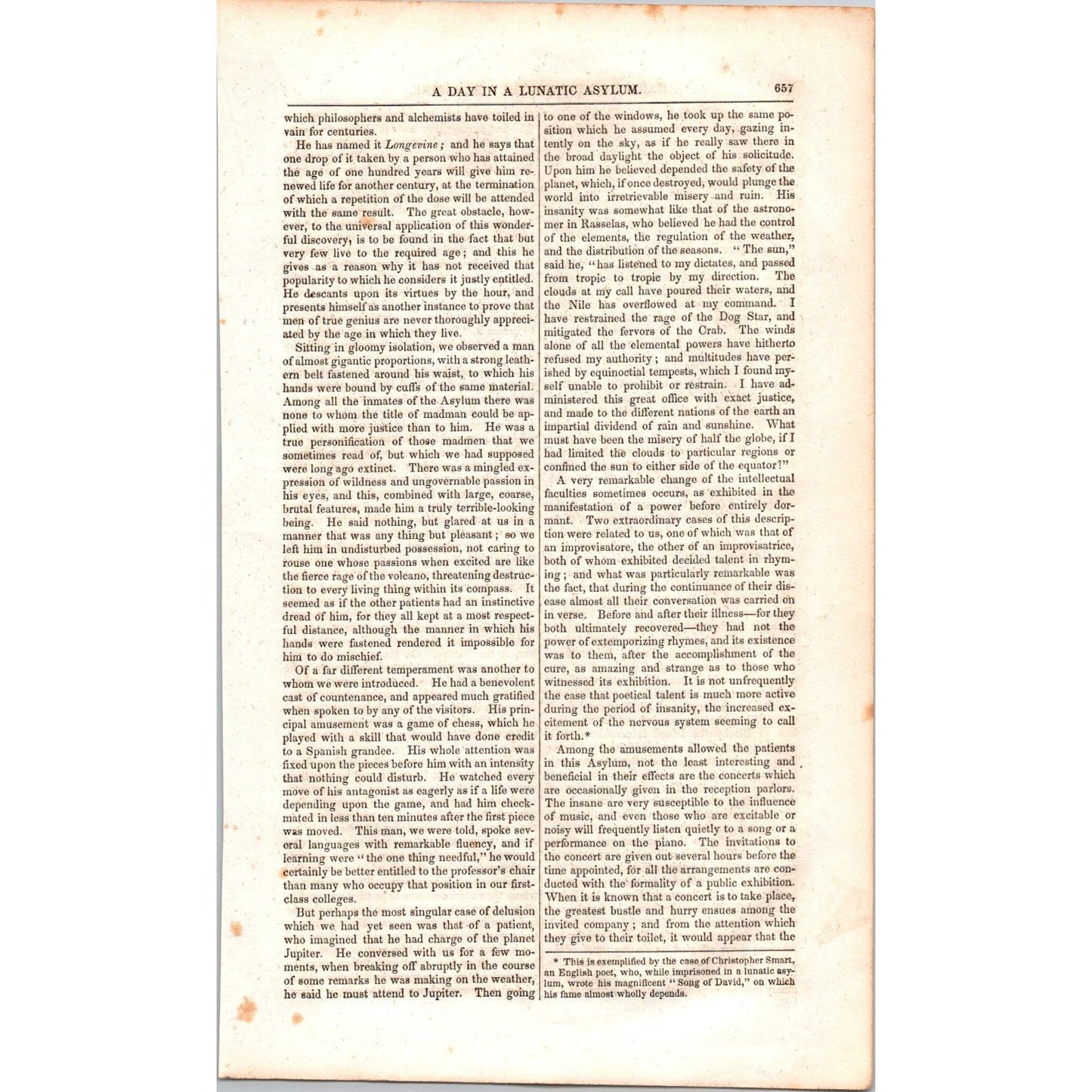 A Day in a Lunatic Asylum - 4 Pages 1854 Article I19