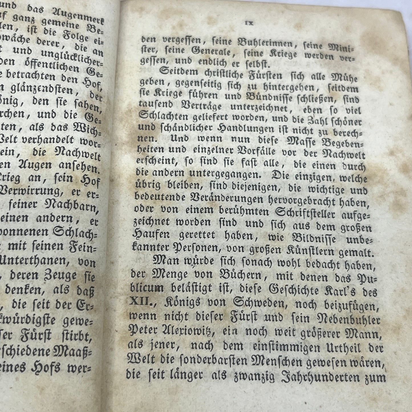 1840 Voltaire's Selected Works History of Charles XII Part 1 German Book TE5-OB