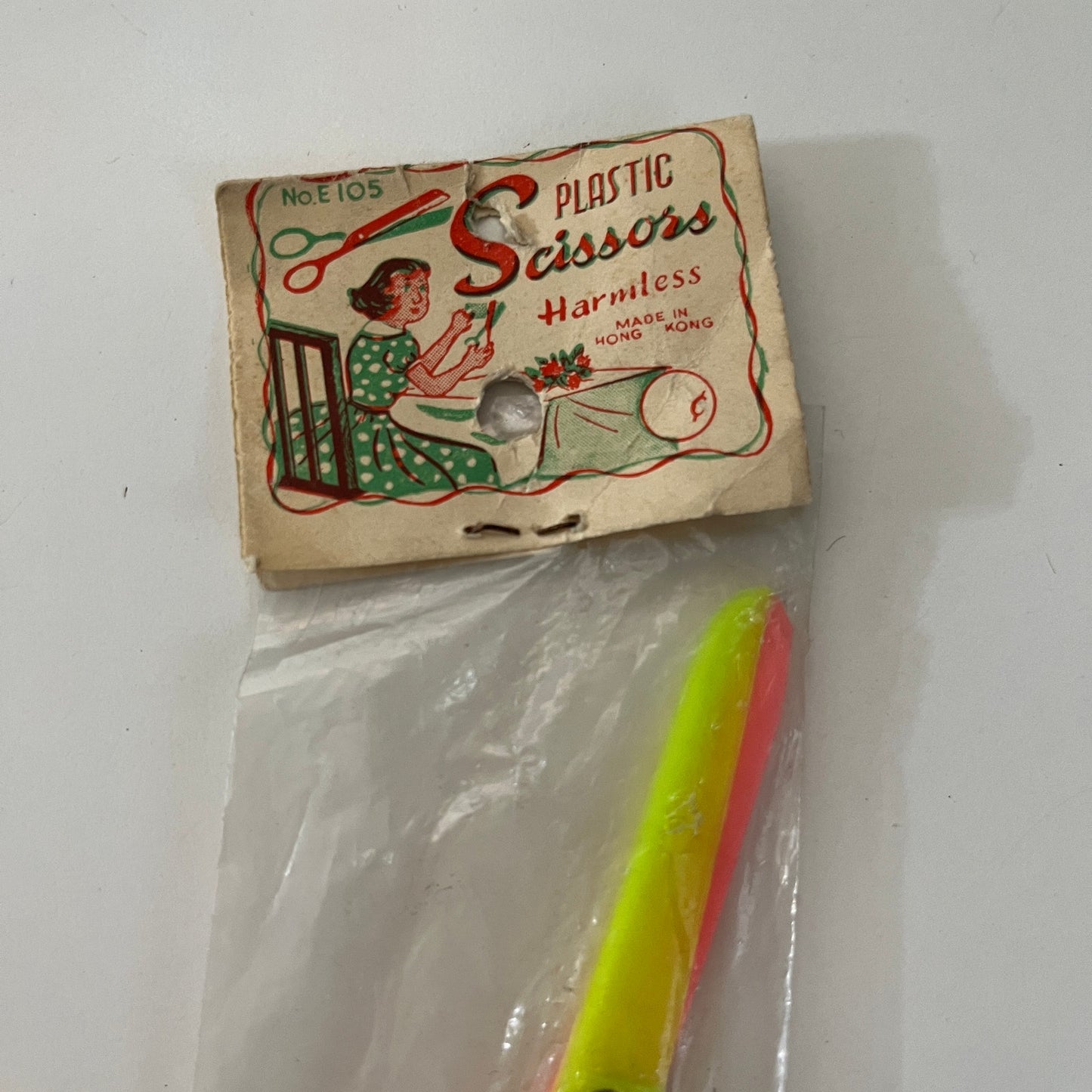 c1960 Toy Plastic Scissors Dimestore Toy Hong Kong NOS In Package TK3