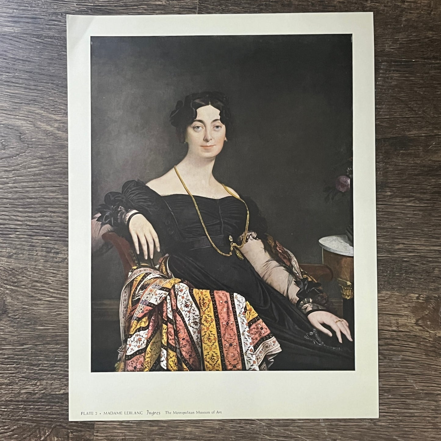 Madame LeBlanc Portrait - Ingres Vintage Art Print 9x12 V6