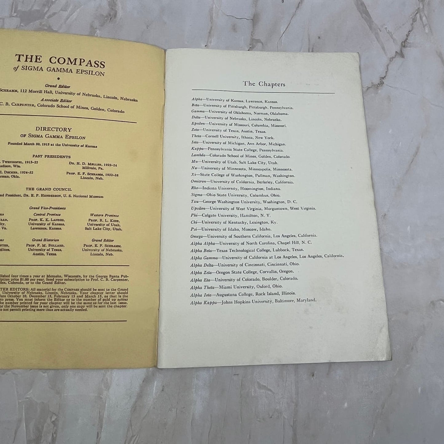 1939 Nov The Compass of Sigma Gamma Epsilon Newsletter E.F. Schramm TJ4-P1