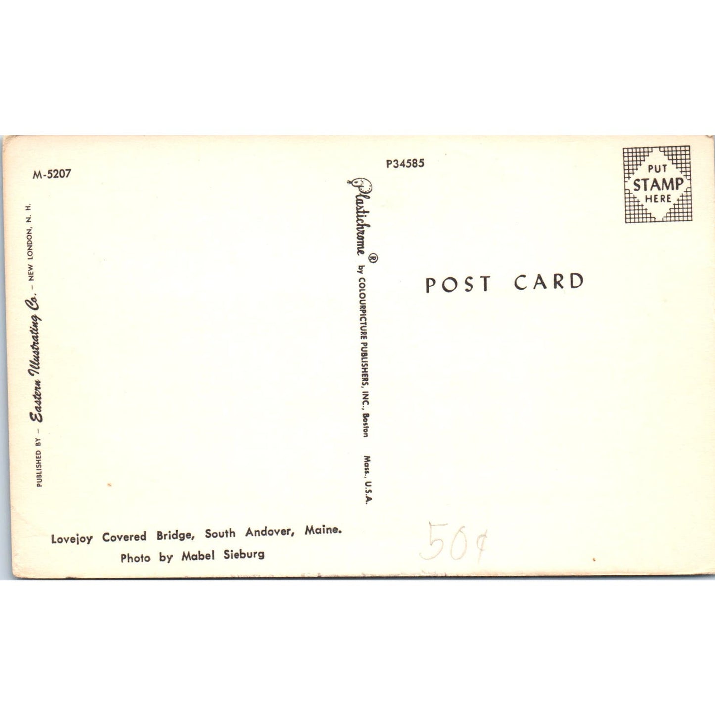 Lovejoy Covered Bridge South Andover ME Vintage Covered Bridge Postcard PD6