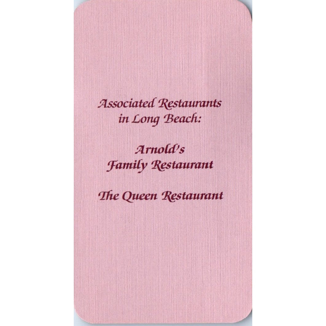 Williamsburg Buffet Dining Bakery Jim Guarracino Long Beach Business Card SD8-B6