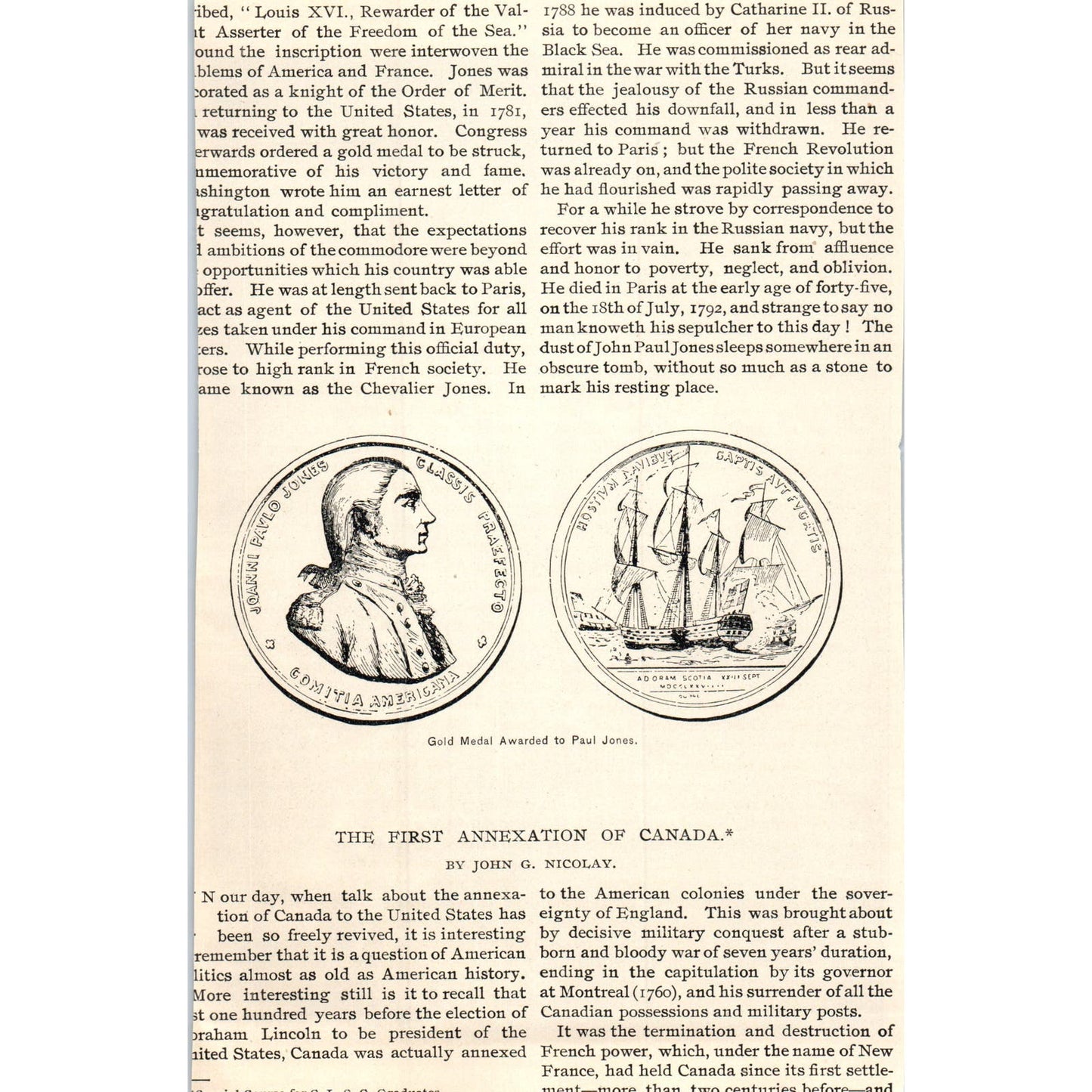 Commodore Jones Capturing the Serapis c1890 Victorian Art Print AE8