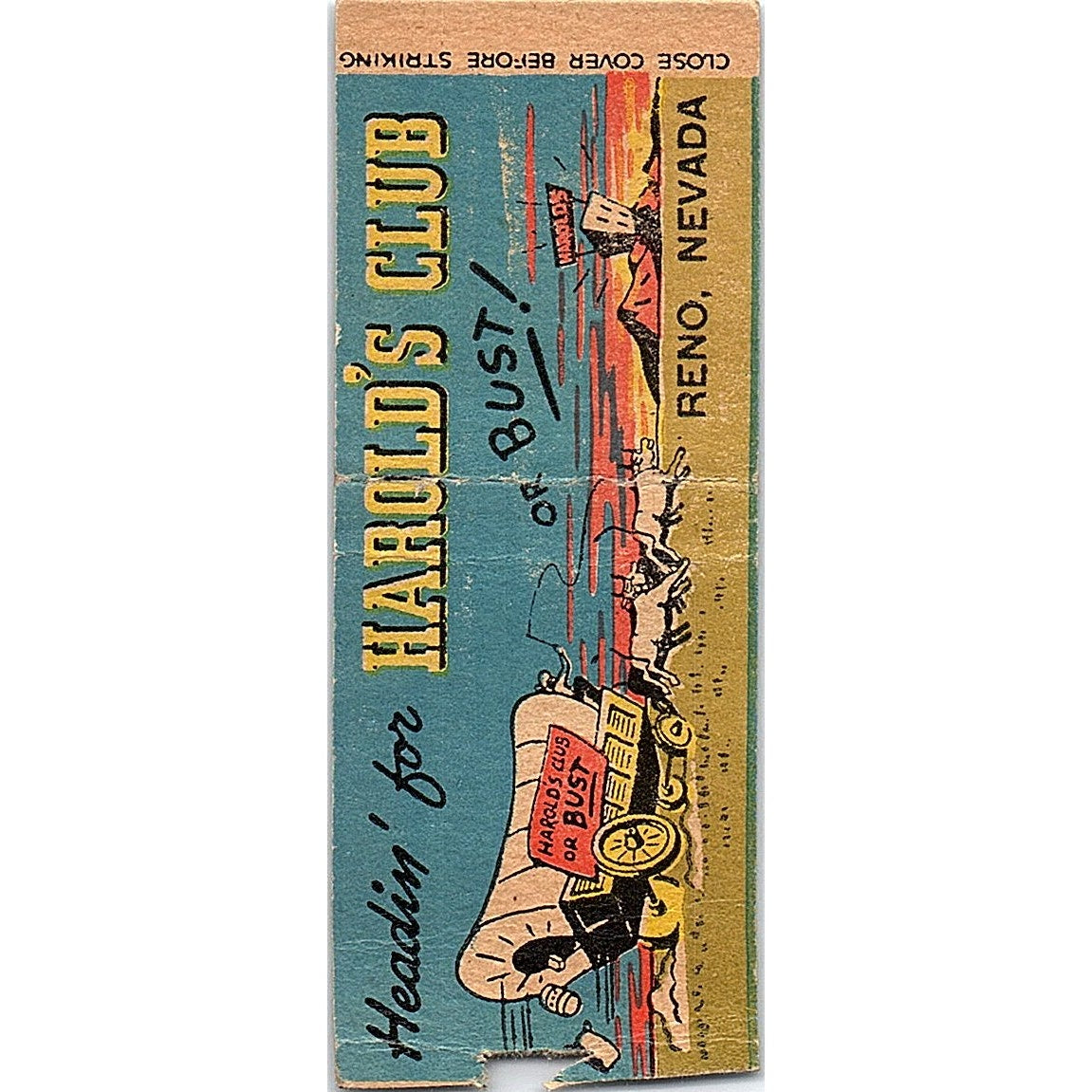 Harold's Club Reno NV Vintage Matchbook Cover SC7-Y8