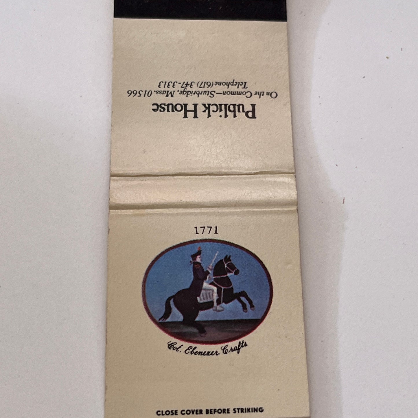 Publick House on the Common Sturbridge MA Vintage Matchbook Cover TB6-MB1-8