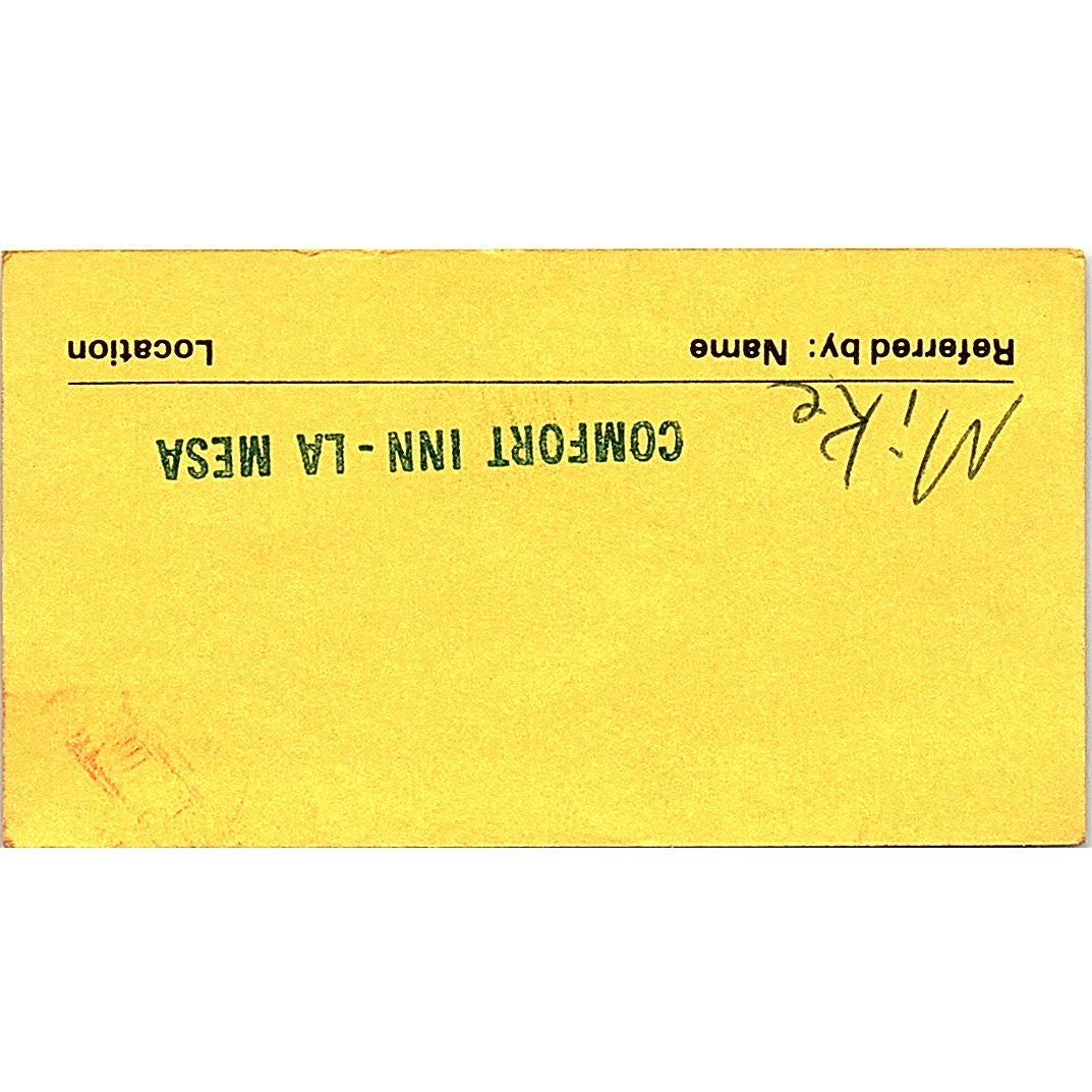 Getaway Rent-A-Car Matthew Gravatt San Diego CA Vintage Business Card SC9-B10