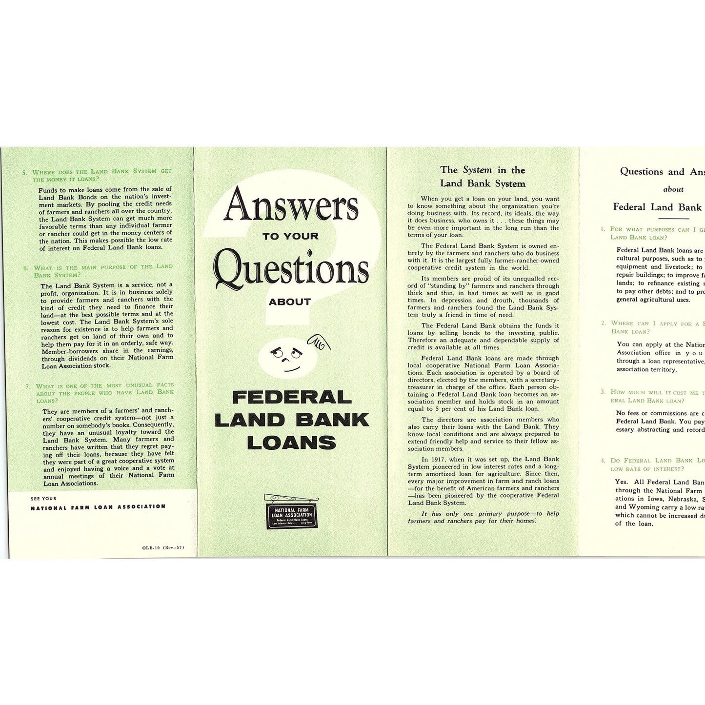 1957 Answers to Your Questions About Federal Land Bank Loans Brochure AG5-H6