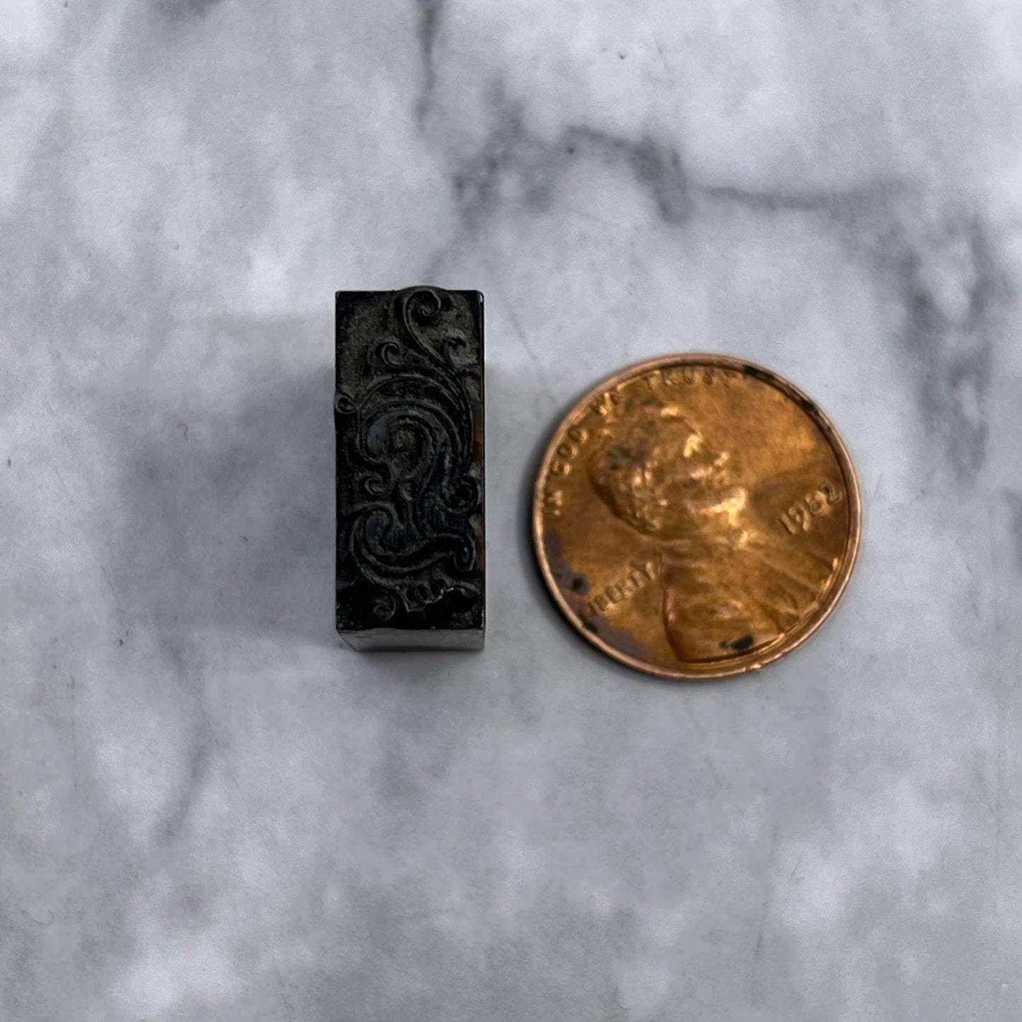 Vintage Printing Letterpress Printers Block Plate Fancy “L” Monogram SE830