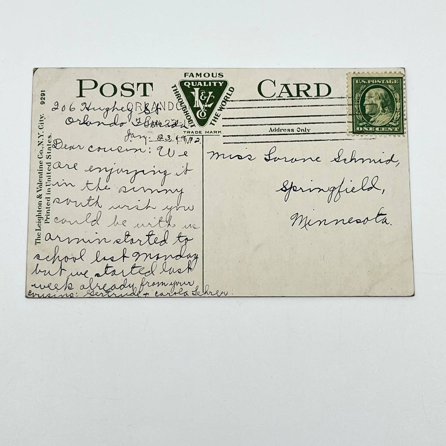 1910s Post Card Young Girl Looking at Large Florida Tarpon Fish SC9