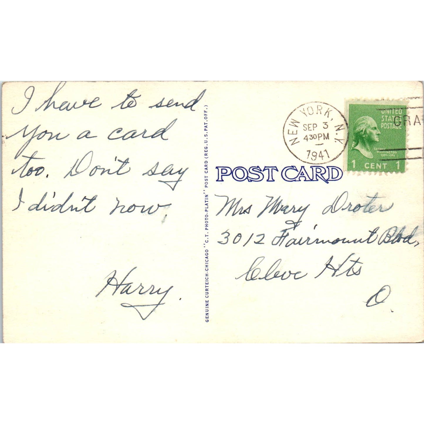 Vintage Postcard Harris Ferry Tavern Penn-Harris Hotel Harrisburg PA TI1-1
