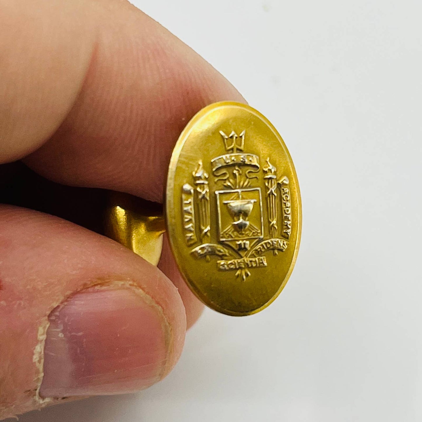 West Point & Navy Poseidon Military Insignia Uniform Cufflink 14k GF SET SB2