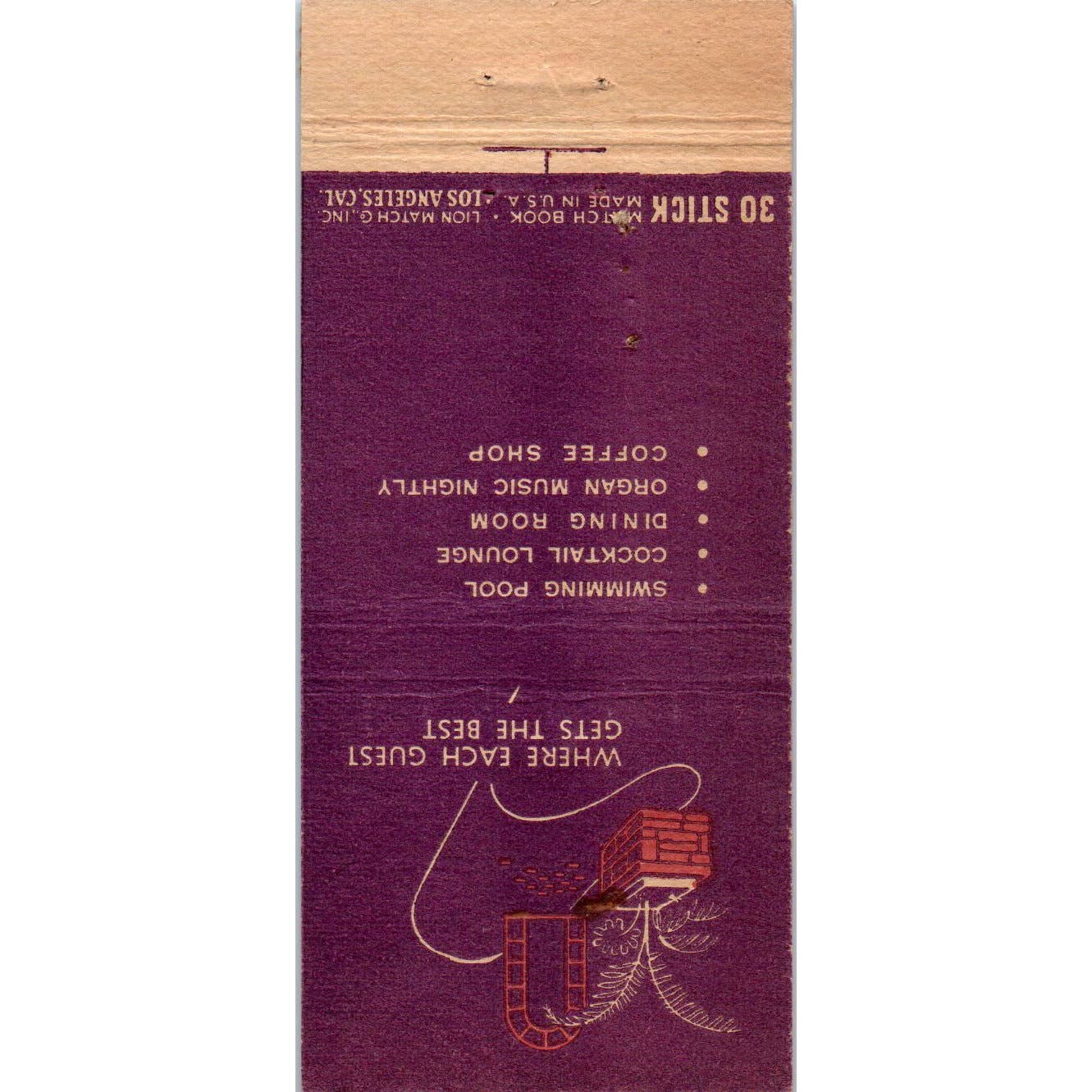 Motel Fresno Hwy 99 California Advertising Matchbook Cover SA1-M10