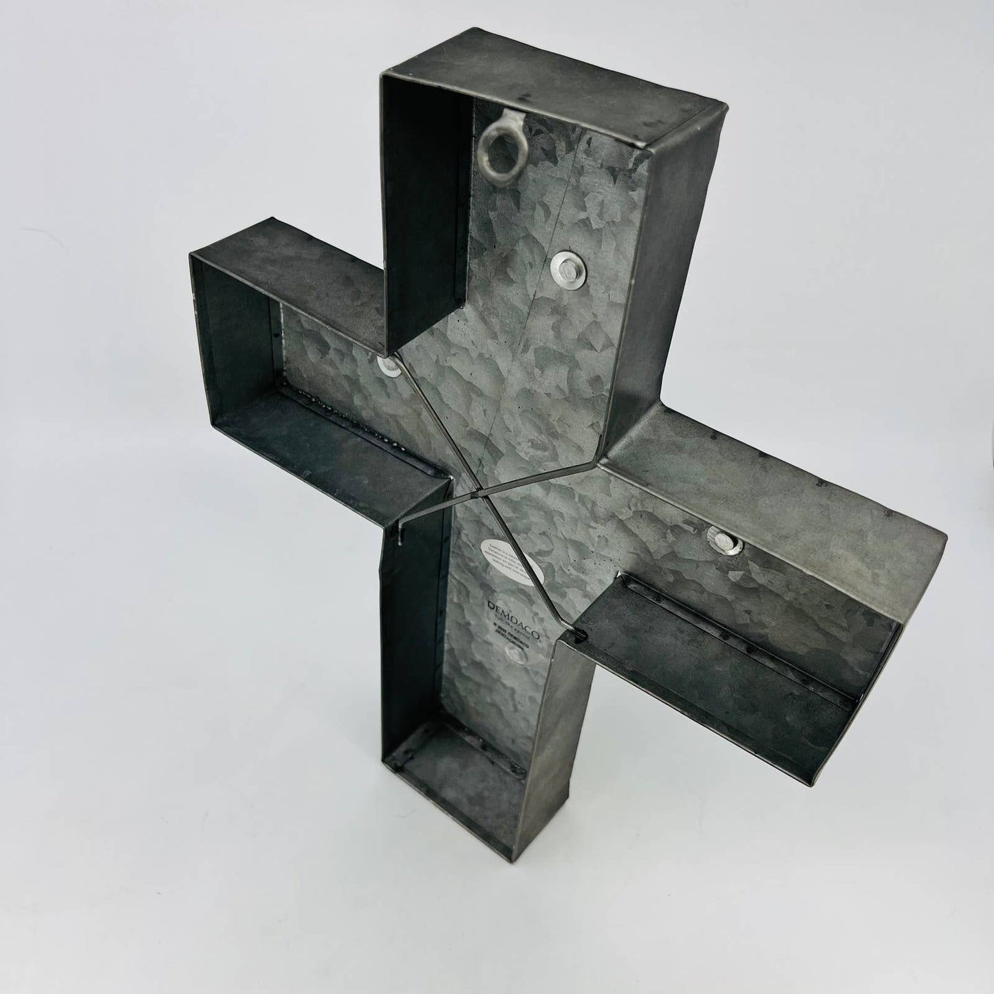 FAITH WALL CROSS GENUINE LEATHER & GALVANIZED METAL 12 x 10” TD4