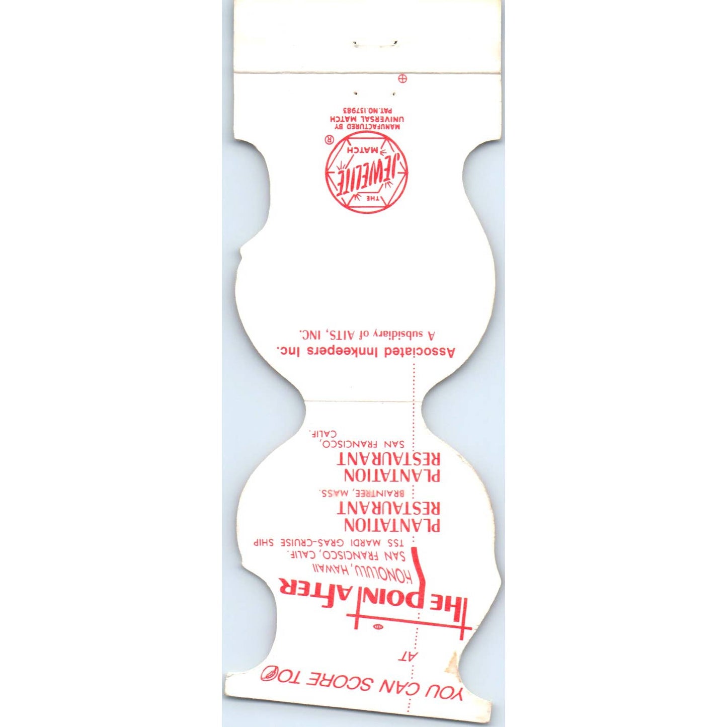 The Point After Dining & Cocktails Hollywood CA Matchbook Cover SA1-M4