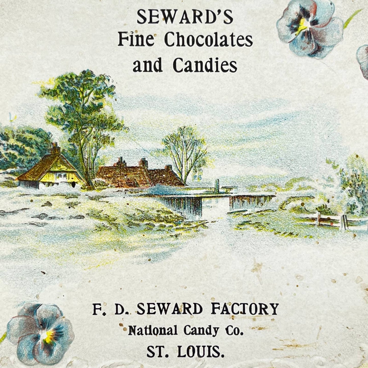 1910s Postcard Embossed Seward’s Fine Chocolates and Candies St. Louis MO SC9