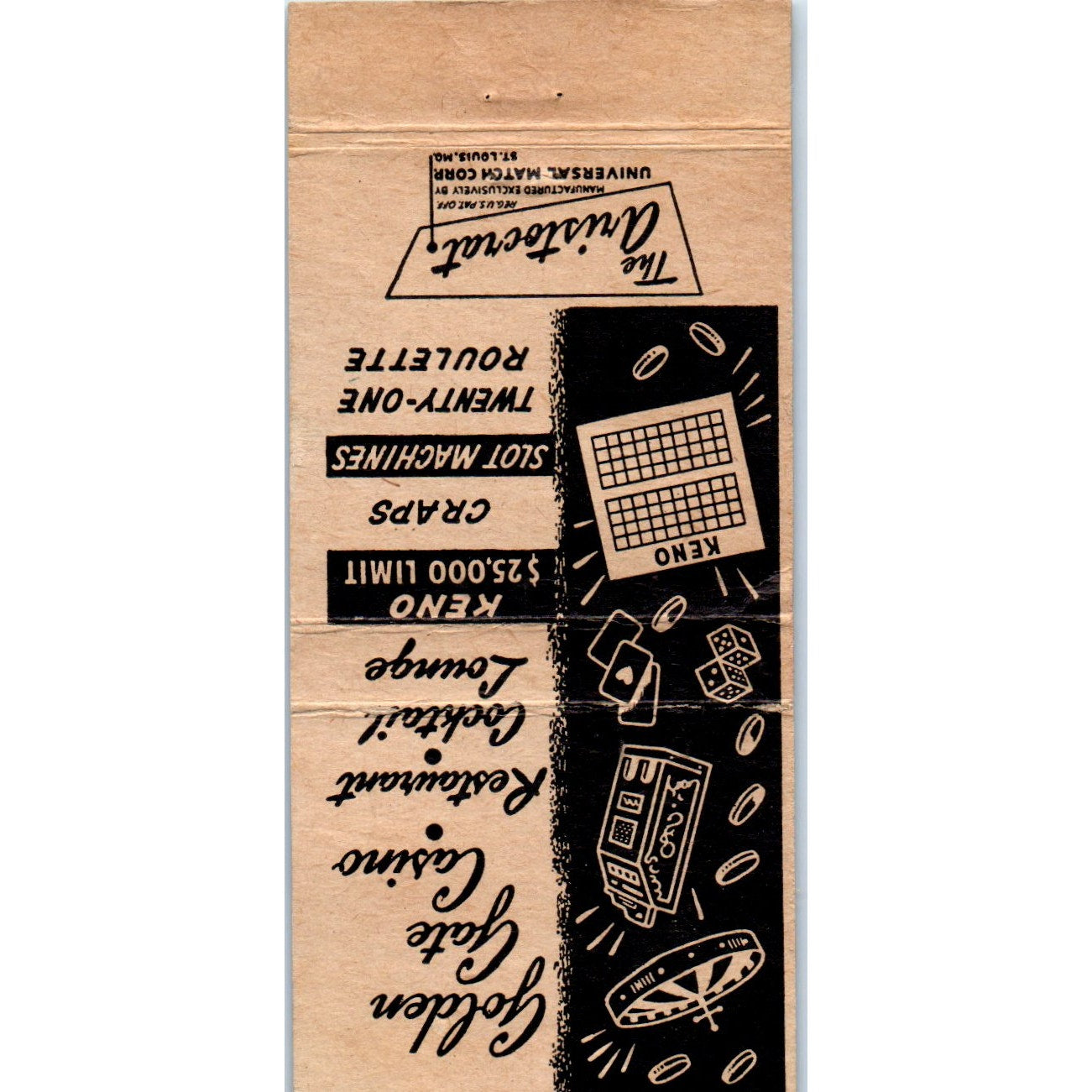 Golden Gate Casino Downtown Las Vegas NV Advertising Matchbook Cover MM11-8