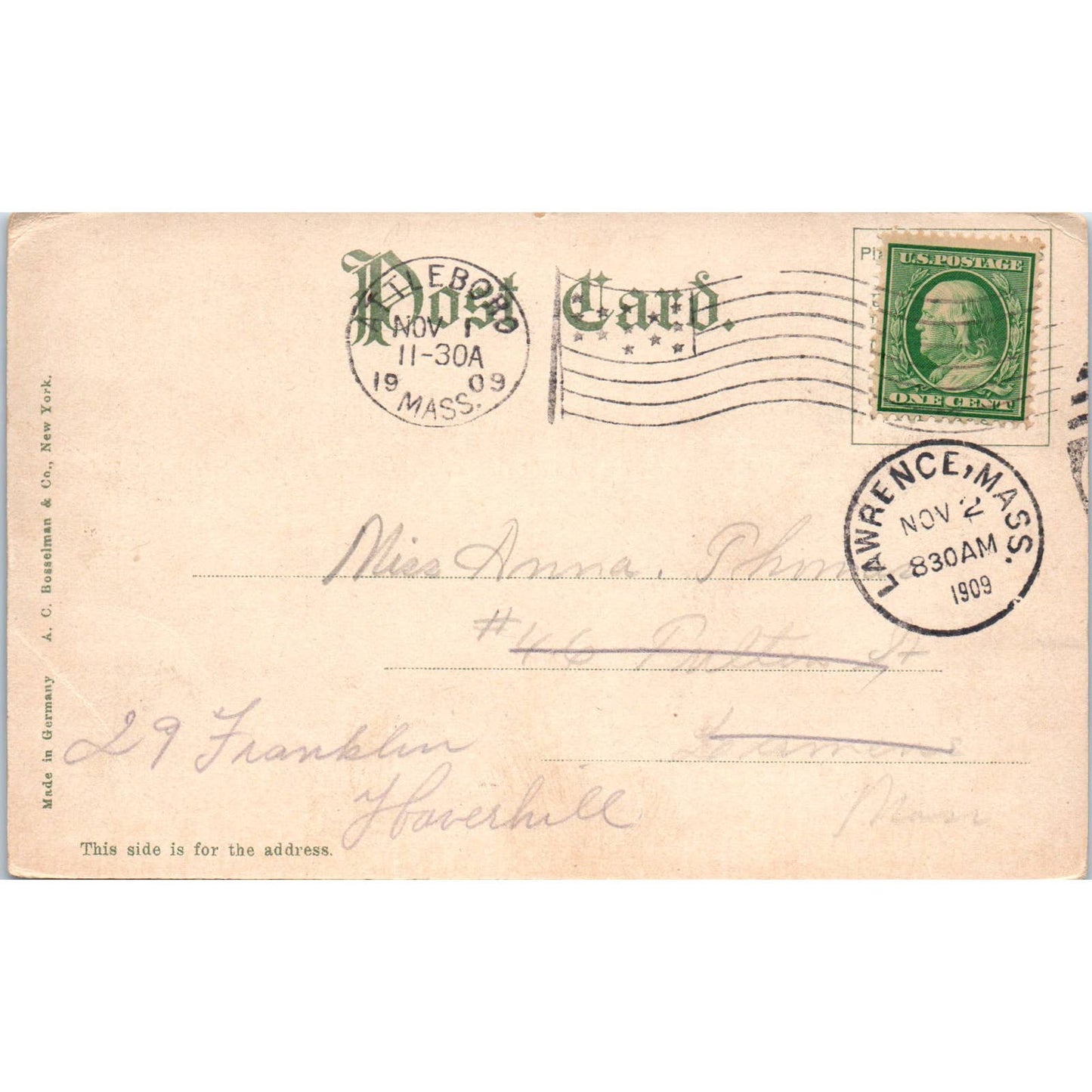 Lyman Gymnasium Brown University Providence RI 1909 - Original Postcard TJ9-P1