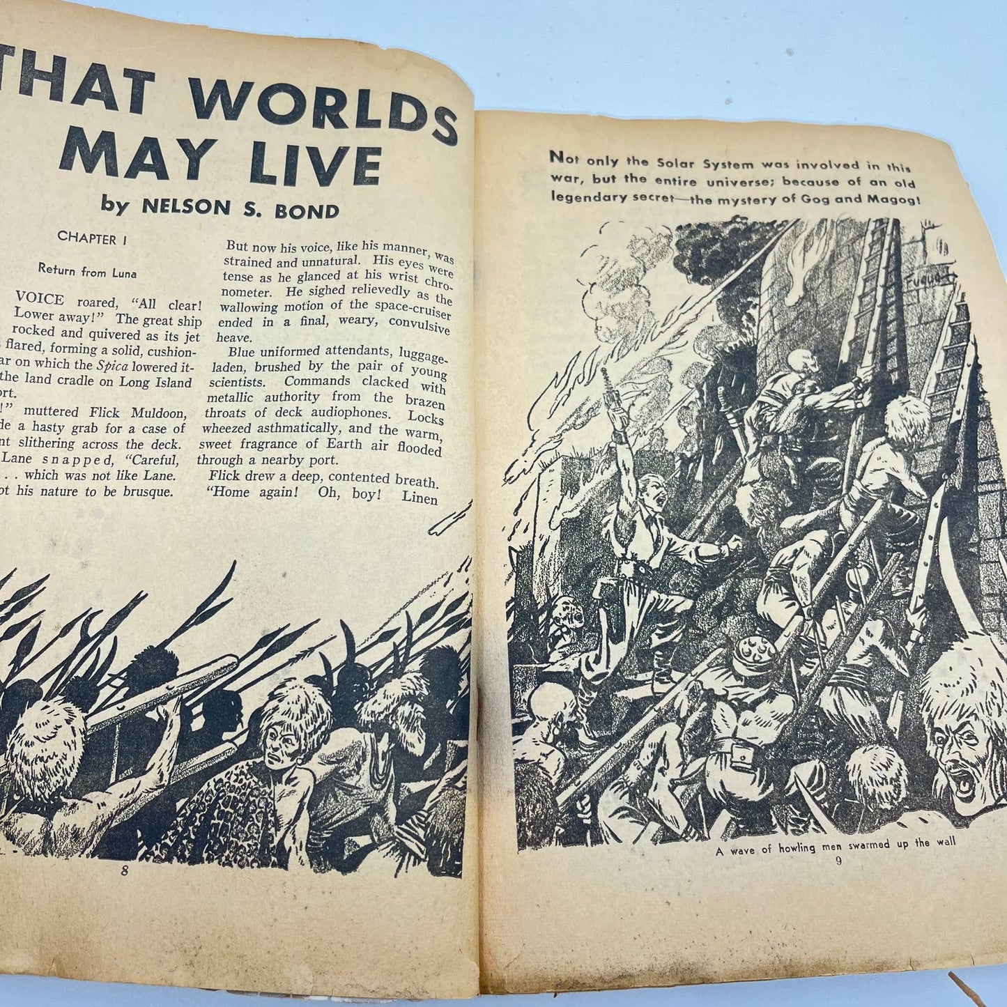 1943 WWII Amazing Stories Pulp Science Fiction April That Worlds May Live TA3